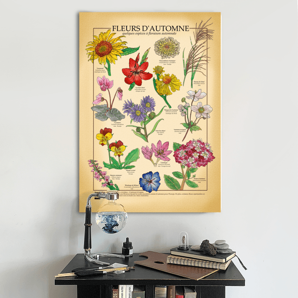 Poster A1 botanique | Fleurs d'automne